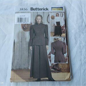 Butterick sewing pattern 3836 women's fitted jacket blouse culottes UNCUT
